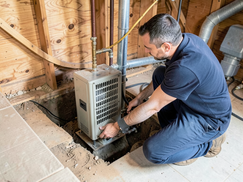 Replacing an old floor furnace with modern heating
